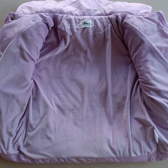 Lola + The Boys Rainbow Pastel Heart Puffer Jacket / Size 8 - Picture 8 of 17